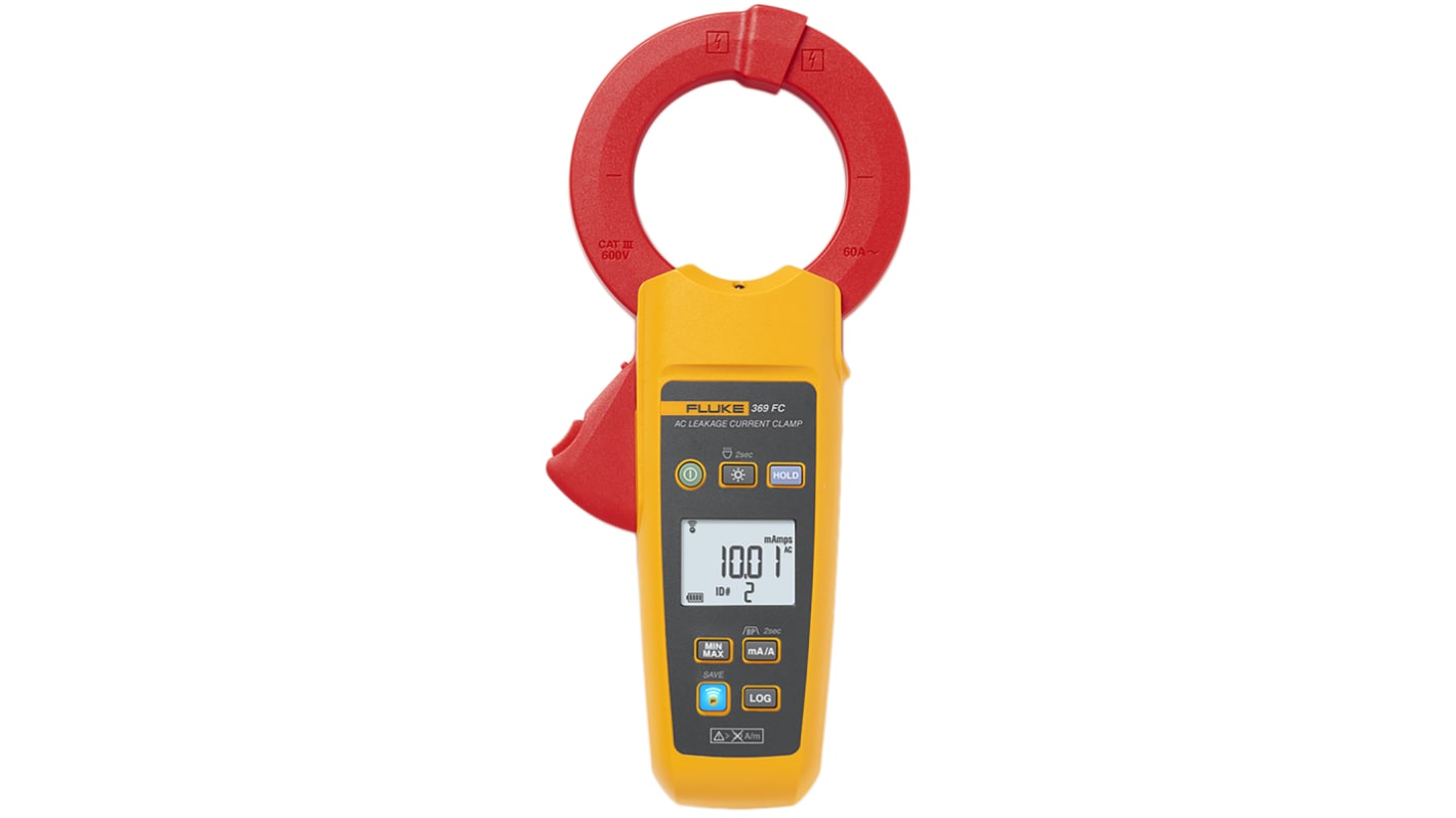 Fluke 369 FC Clamp Meter Wi-Fi, Max Current 60A ac CAT III 600V With UKAS Calibration