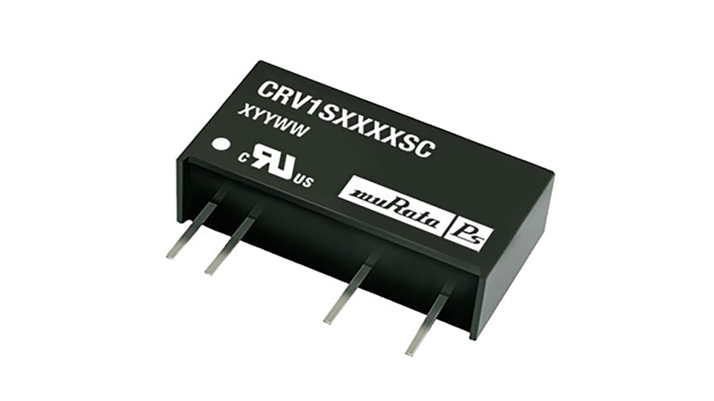 Murata Power Solutions CRV1 DC-DC Converter, ±12V dc/ ±42mA Output, 4.5 → 5.5 V dc Input, 1W, Through Hole,