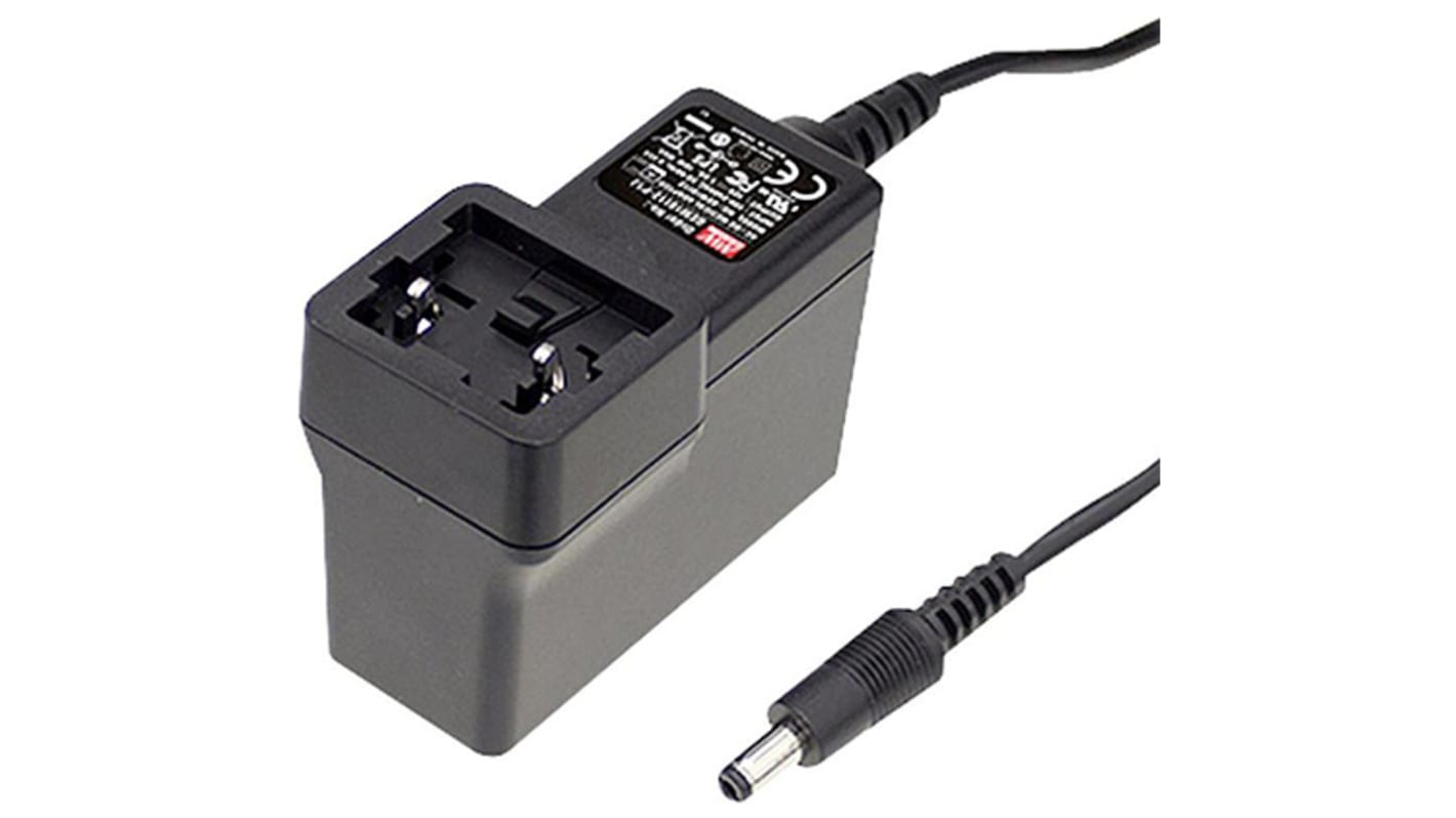 MEAN WELL 18W Plug-In AC/DC Adapter 9V dc Output, 2A Output