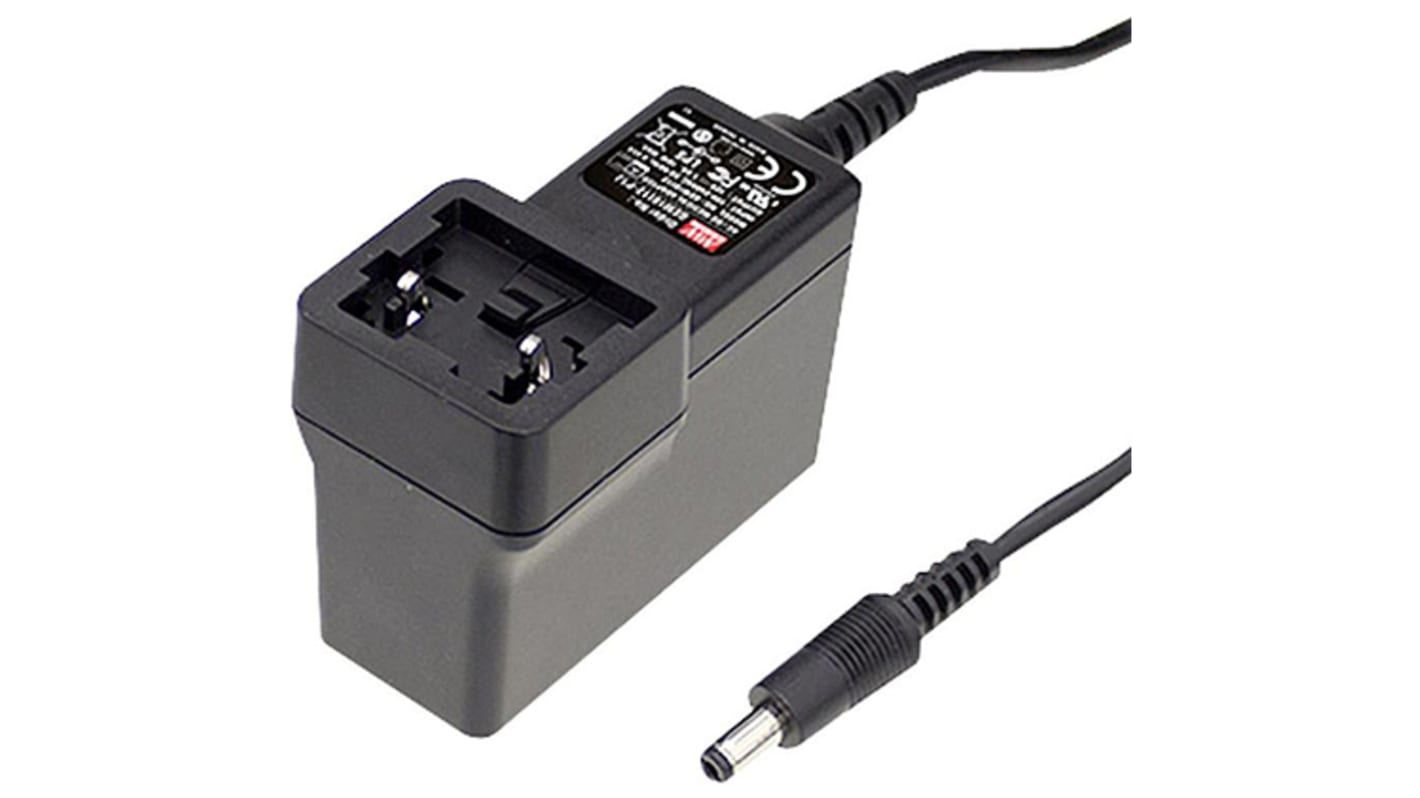 MEAN WELL 40W Plug-In AC/DC Adapter 12V dc Output, 3.33A Output