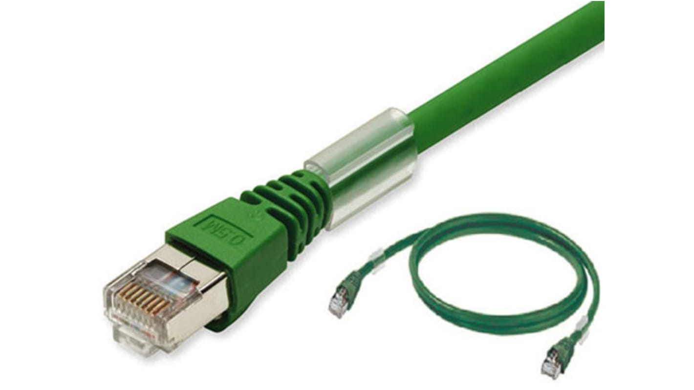 Cable Ethernet Cat5 SFTP, UTP Omron de color Verde, long. 2m, funda de Poliuretano (PUR)