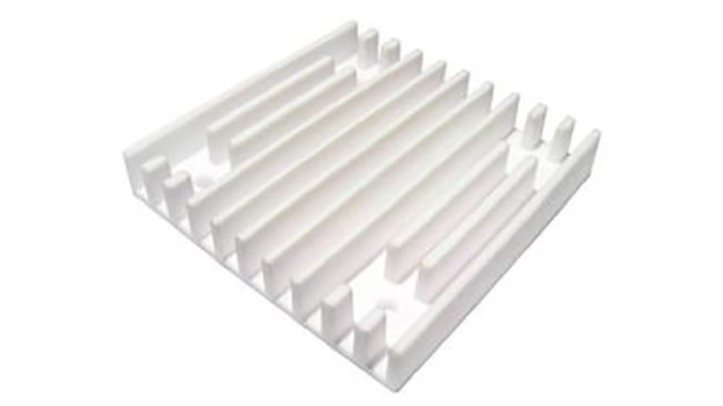 SPREADFAST Heatsink, Universal Square Ceramic, 43 °C/W @ 400 lfm, 58.2 °C/W @ 100 lfm, 20 x 20 x 2.5mm, Adhesive, Screw