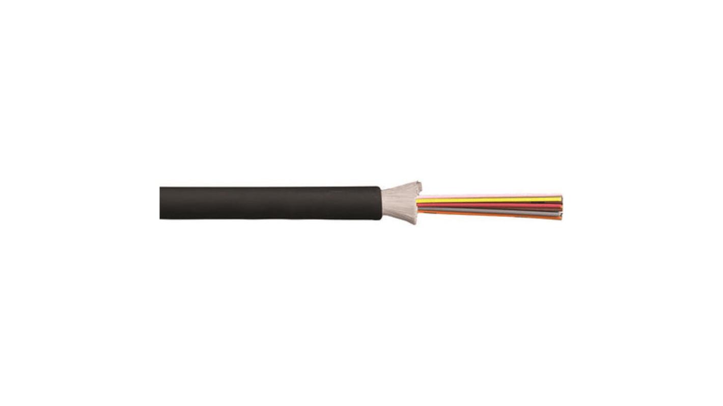 RS PRO Tight Buffer Single Mode Fibre Optic Cable, 5.8mm, Black, 250m