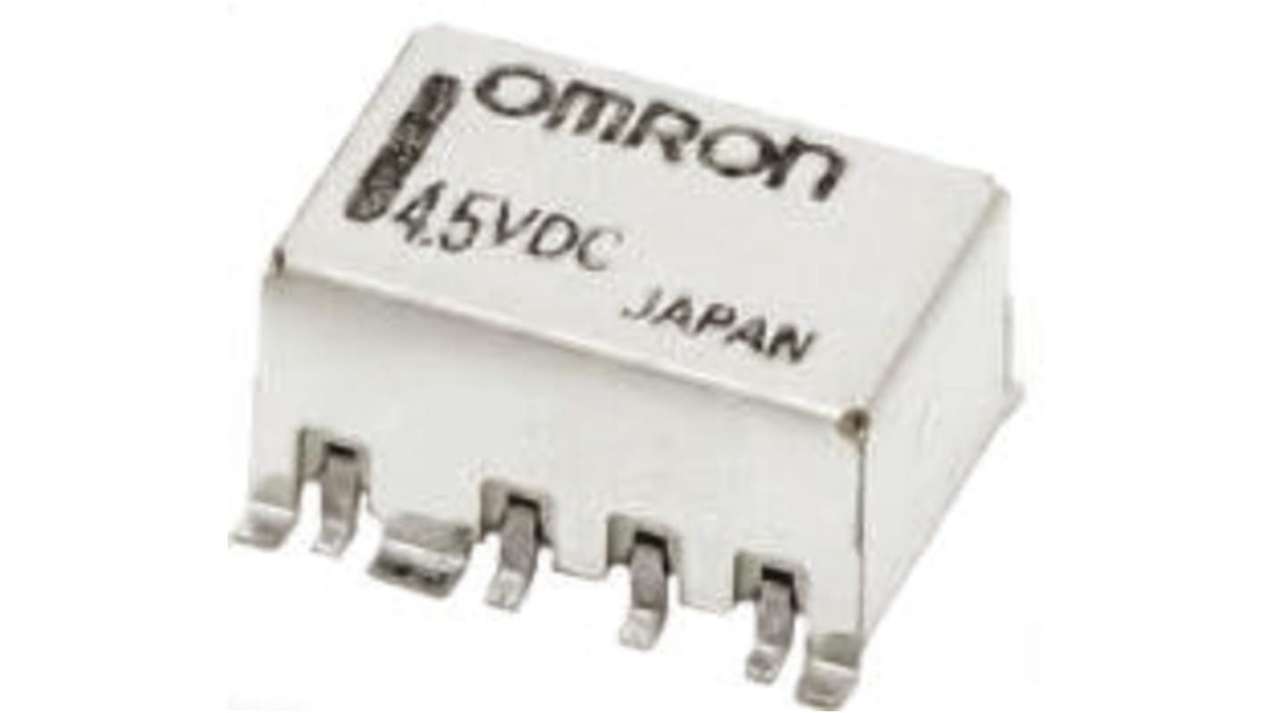 Omron Surface Mount Relay, 5V dc Coil, 50Ω Impedance, 1GHz Max. Coil Freq., DPDT