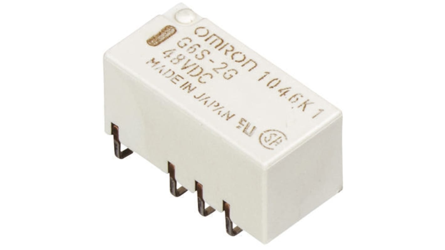 Omron 信号继电器, 9V 直流线圈, DPDT, 表面安装, 2A切换, 30 Series系列
