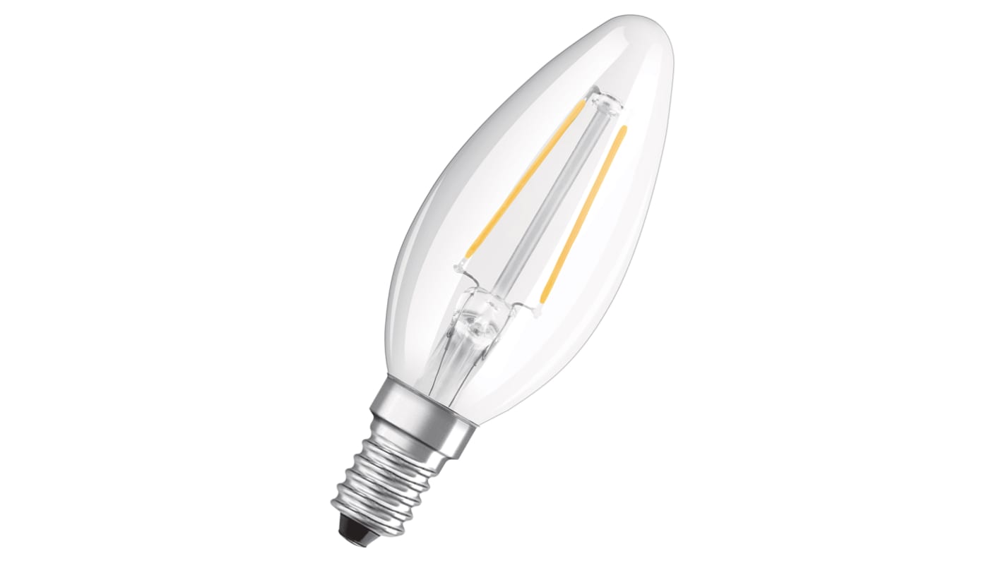 LEDVANCE E14 LED GLS Bulb 2.1 W(25W), 2700K, Warm White, Candle shape