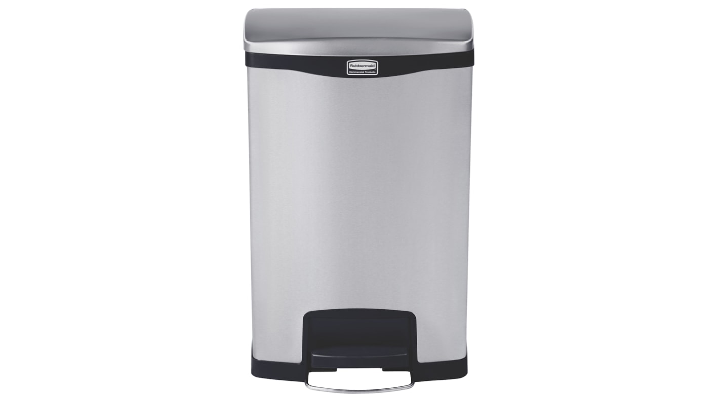 Rubbermaid Commercial Products Slim Jim 50L Chrome Pedal Stainless Steel Waste Bin