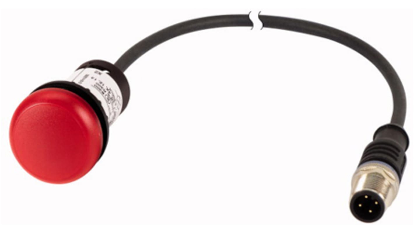 Eaton, C22, Panel Mount Red LED Indicator, 22mm Cutout, IP67, IP69K, Round, 24V ac/dc