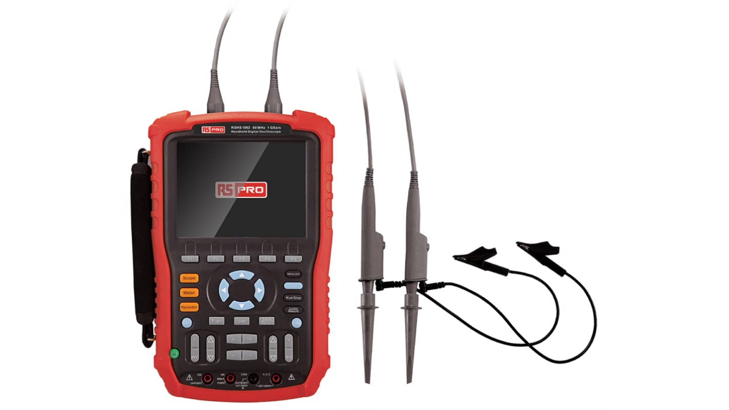 RS PRO RSHS1062 Digital Handheld Oscilloscope, 2 Analogue Channels, 60MHz - RS Calibrated