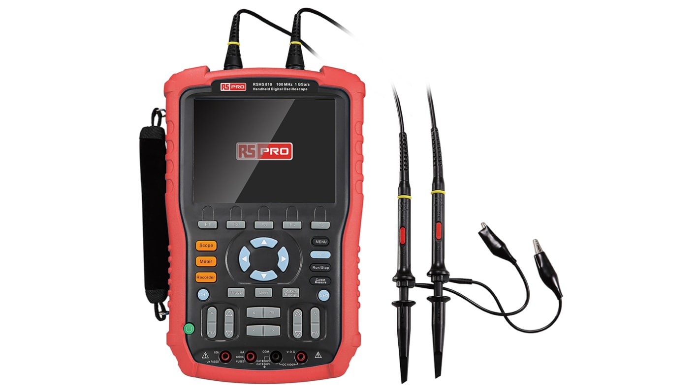 RS PRO RSHS810 Digital Handheld Oscilloscope, 2 Analogue Channels, 100MHz - RS Calibrated