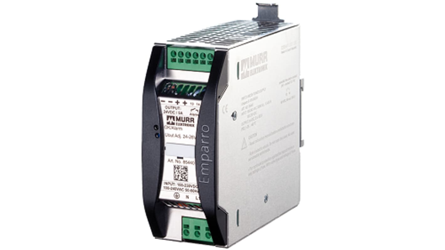 Murrelektronik Limited EMPARRO Switched Mode DIN Rail Power Supply, 230V ac, 24V dc dc Output, 5A Output, 120W