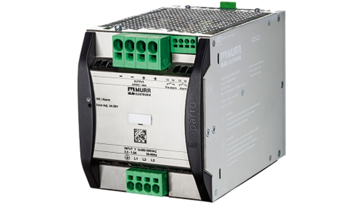 Murrelektronik Limited EMPARRO Switched Mode DIN Rail Power Supply, 400V ac, 24V dc dc Output, 40A Output, 960W