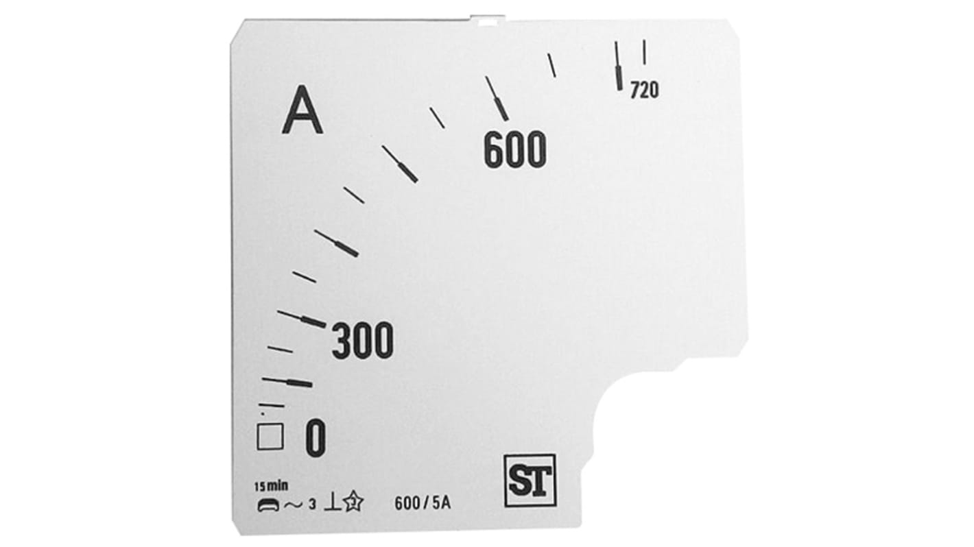 Sifam Tinsley Meter Scale For Use With 96 x 96 Analogue Panel Ammeter