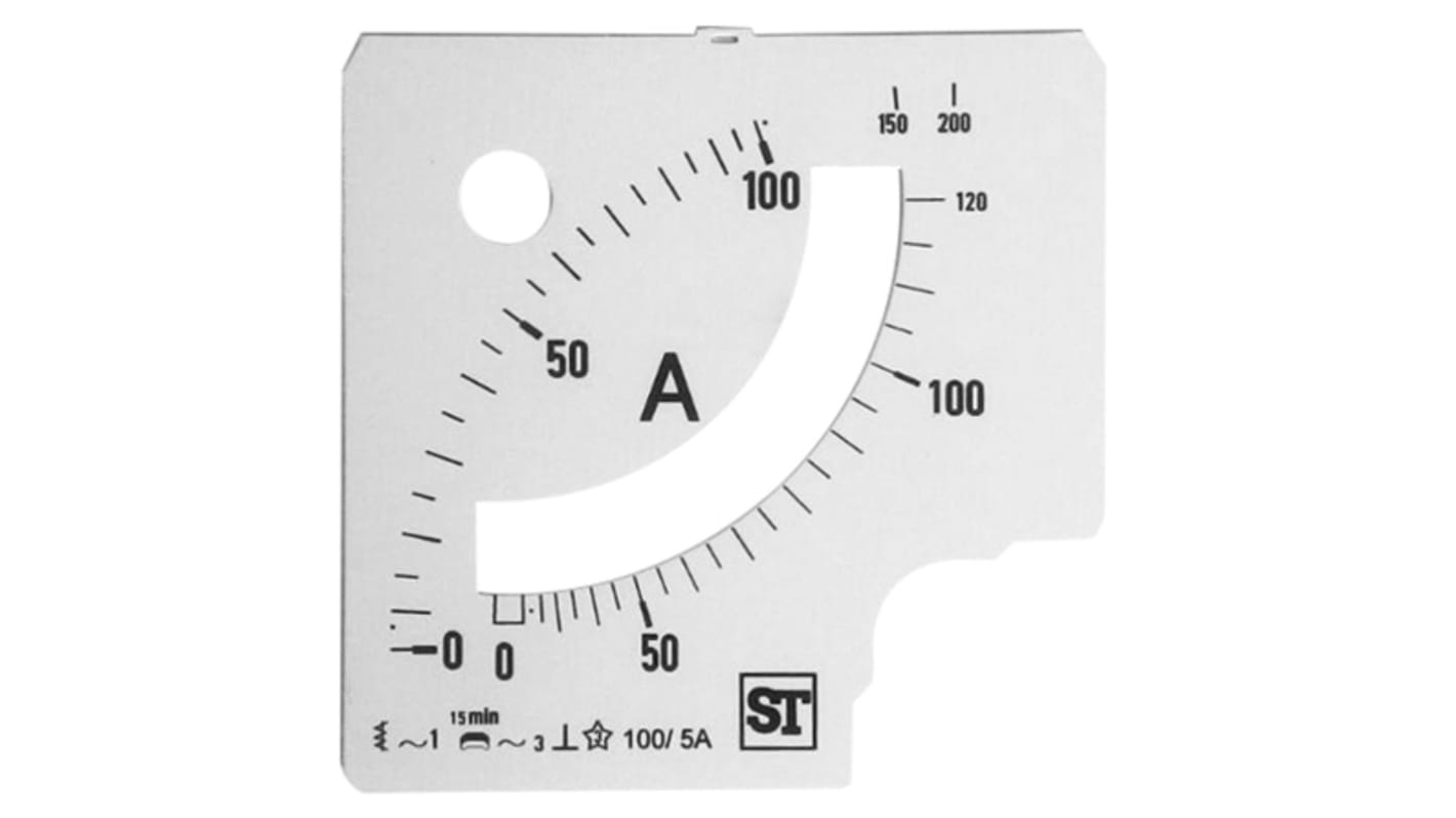 Sifam Tinsley Meter Scale For Use With 96 x 96 Analogue Panel Ammeter