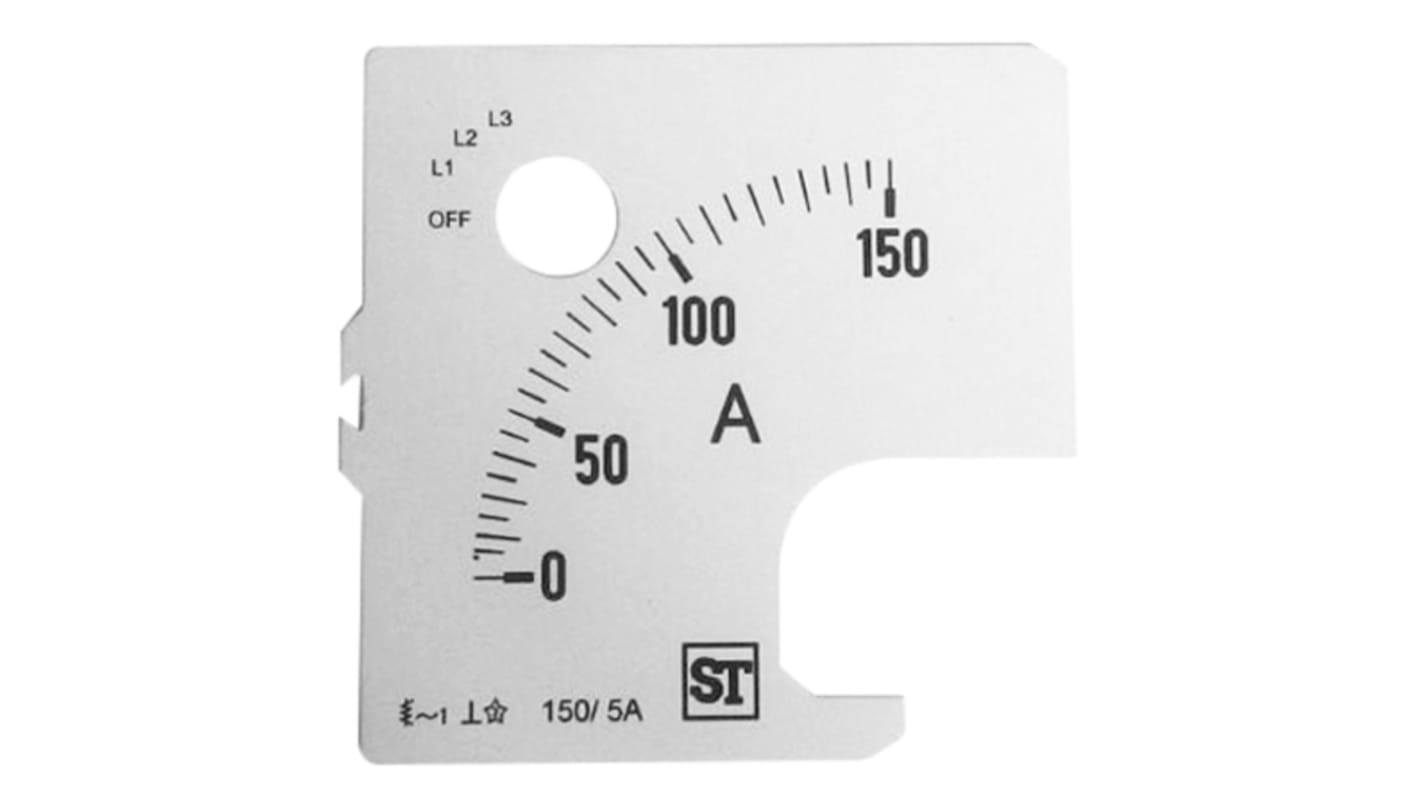 Sifam Tinsley Meter Scale For Use With 72 x 72 Analogue Panel Ammeter