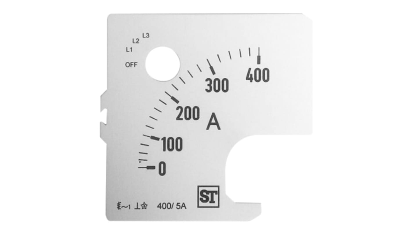 Scala metrica Sifam Tinsley per uso con Amperometro analogico da pannello 72 x 72