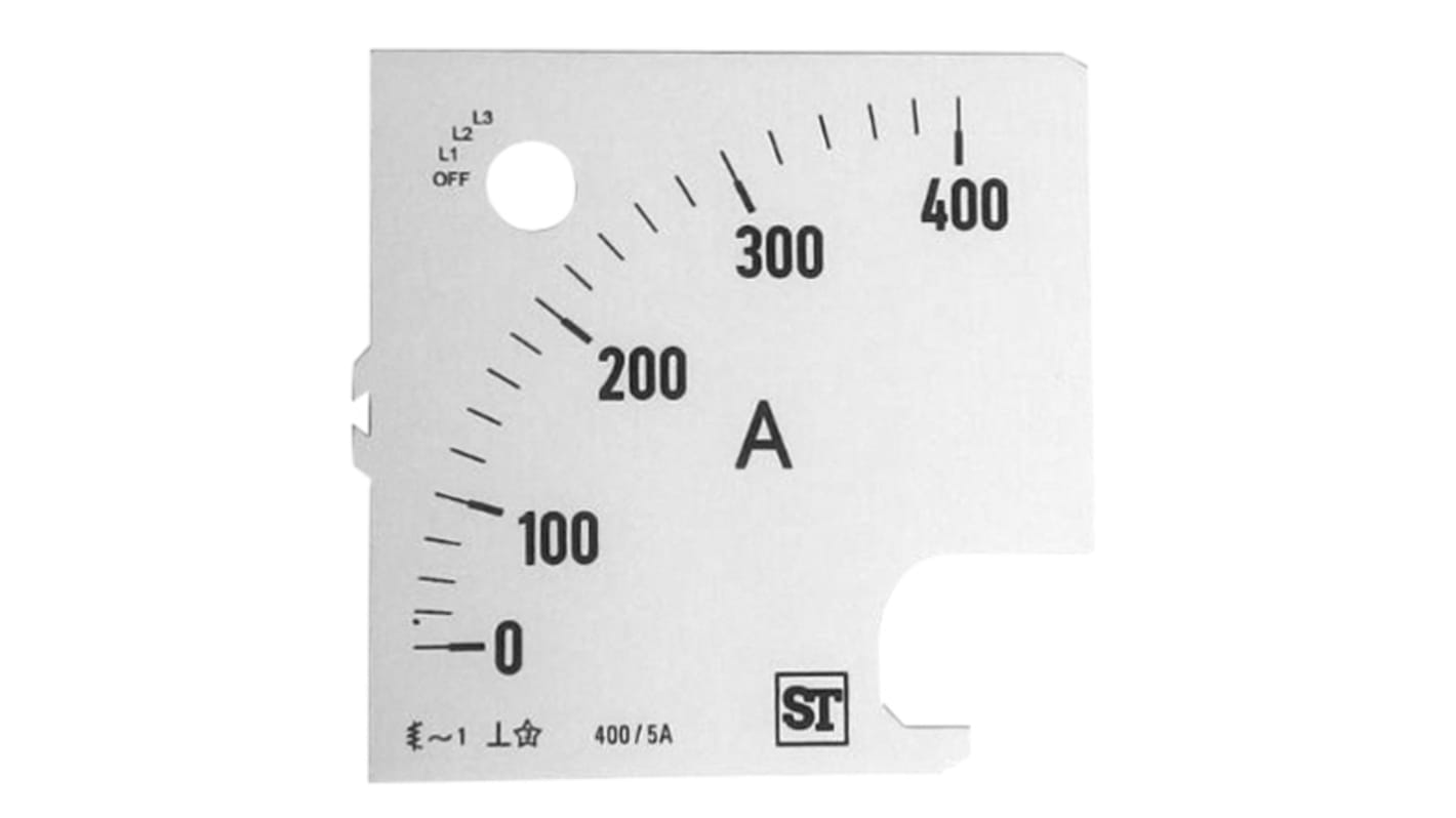 Sifam Tinsley Meter Scale For Use With 96 x 96 Analogue Panel Ammeter