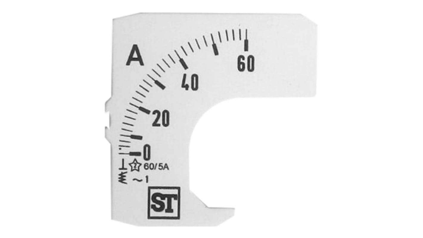 Sifam Tinsley Meter Scale For Use With 48 x 48 Analogue Panel Ammeter