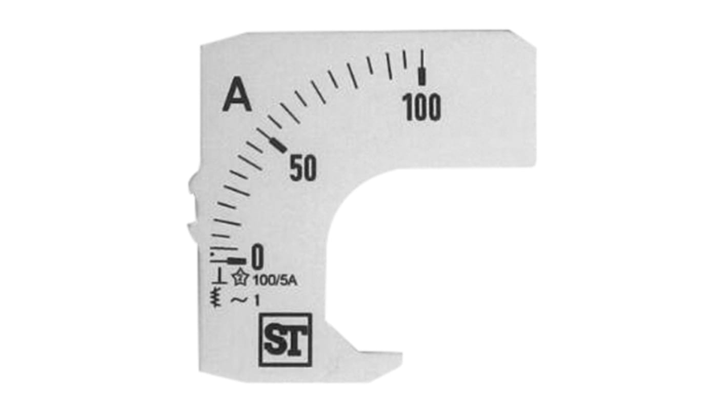 Scala metrica Sifam Tinsley per uso con Amperometro analogico da pannello 48 x 48