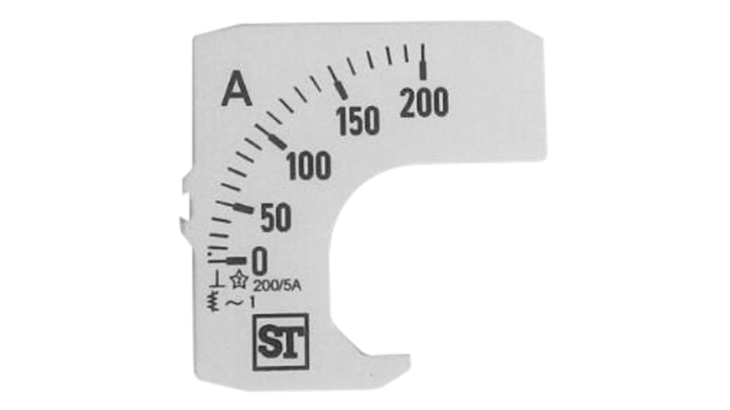 Sifam Tinsley Meter Scale For Use With 48 x 48 Analogue Panel Ammeter