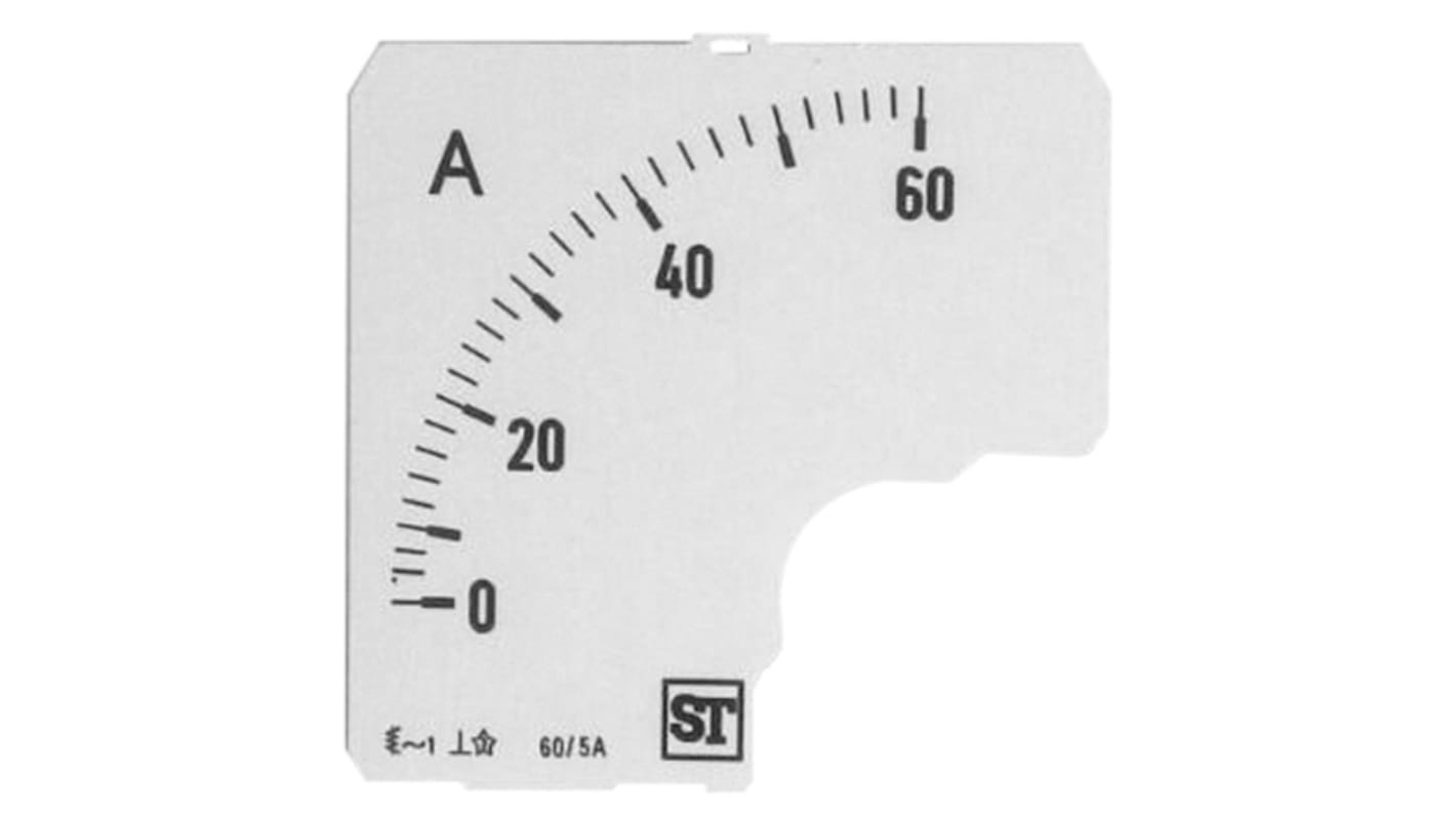Sifam Tinsley Meter Scale For Use With 72 x 72 Analogue Panel Ammeter