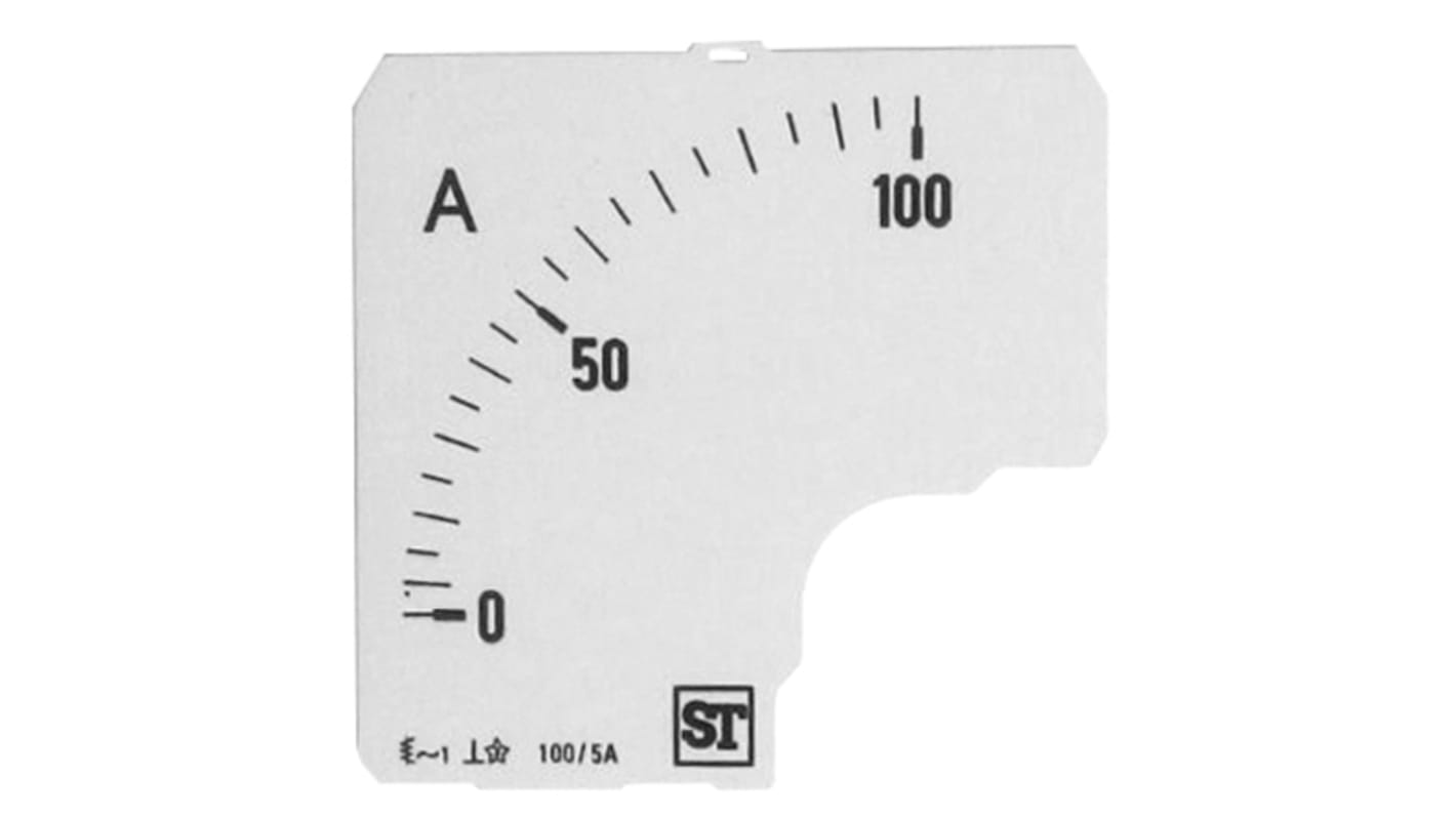 Sifam Tinsley Meter Scale For Use With 72 x 72 Analogue Panel Ammeter