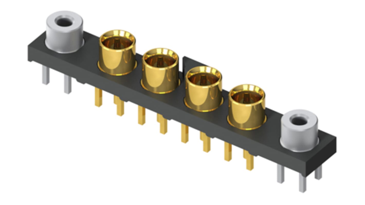 Connettore coassiale Ad angolo diritto Samtec, Femmina, 50Ω, Montaggio PCB