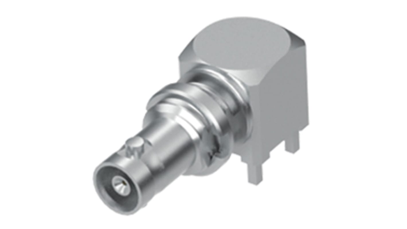 Samtec HD-BNC Series, jack PCB Mount BNC Connector, 75Ω, Through Hole Termination, Right Angle Body