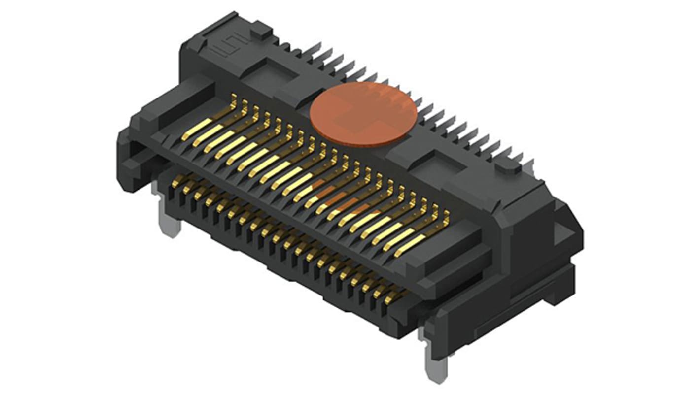 Samtec LSHM Series Right Angle Surface Mount PCB Header, 80 Contact(s), 0.5mm Pitch, 2 Row(s), Shrouded