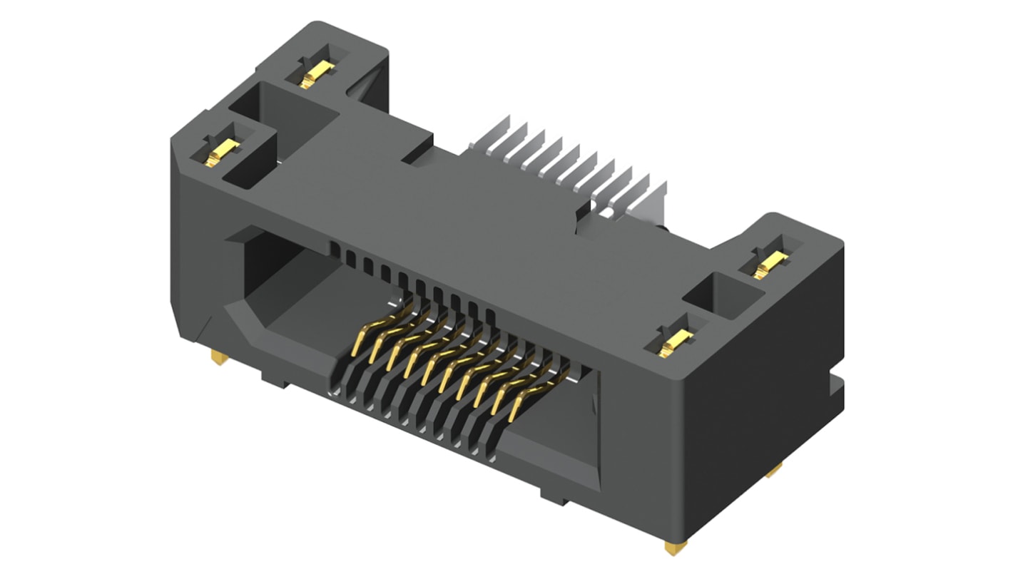 Samtec ERF5 Series Right Angle Surface Mount PCB Socket, 20-Contact, 2-Row, 0.5mm Pitch, Solder Termination