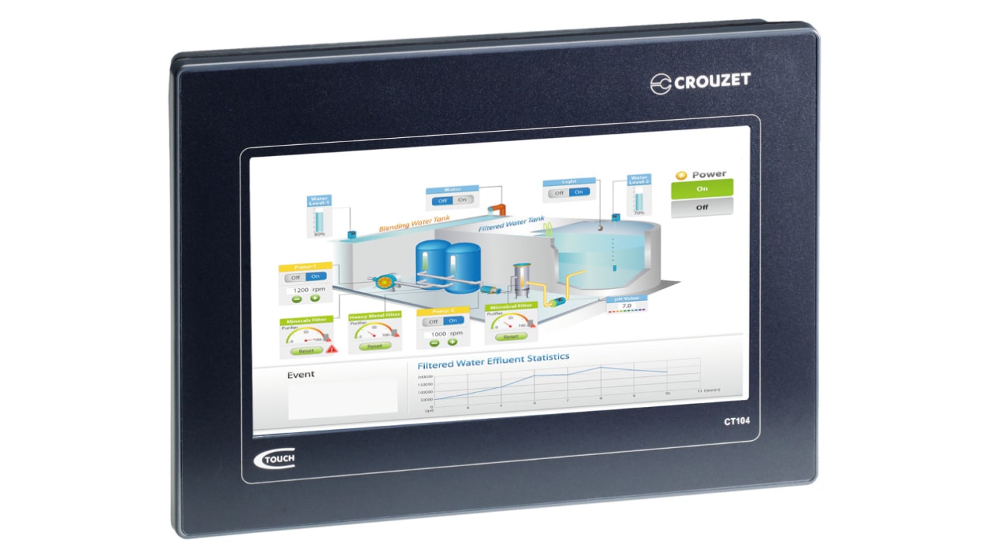 Crouzet em4, Millenium 3 Touch Screen HMI - 4.3 in, TFT LCD Display, 480 x 272
