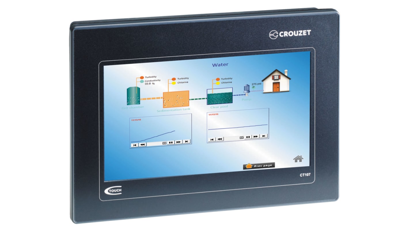 Crouzet em4, Millenium 3 Touch Screen HMI - 7 in, TFT LCD Display, 800 x 480