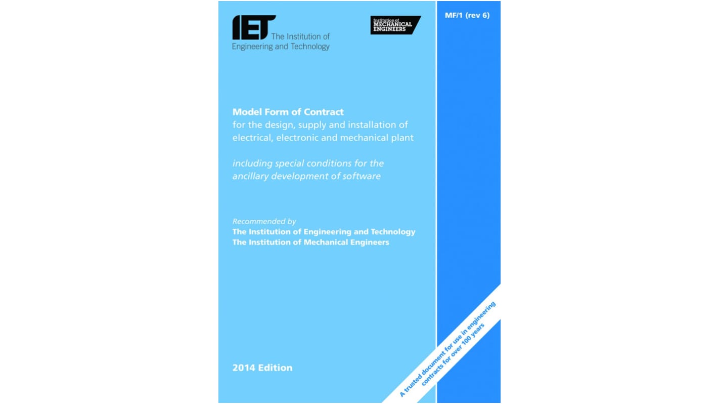 IET Model Form of Contract MF/1 (Rev 6), 6th edition by IET