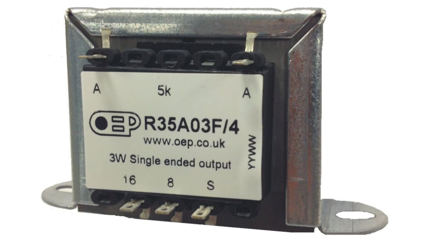 OEP Audio-Transformator, 5kΩ / 8 Ω, 16 Ω, 3W, 365Ω / 900mΩ Frontplattenmontage 87.3 x 52 x 49.5mm