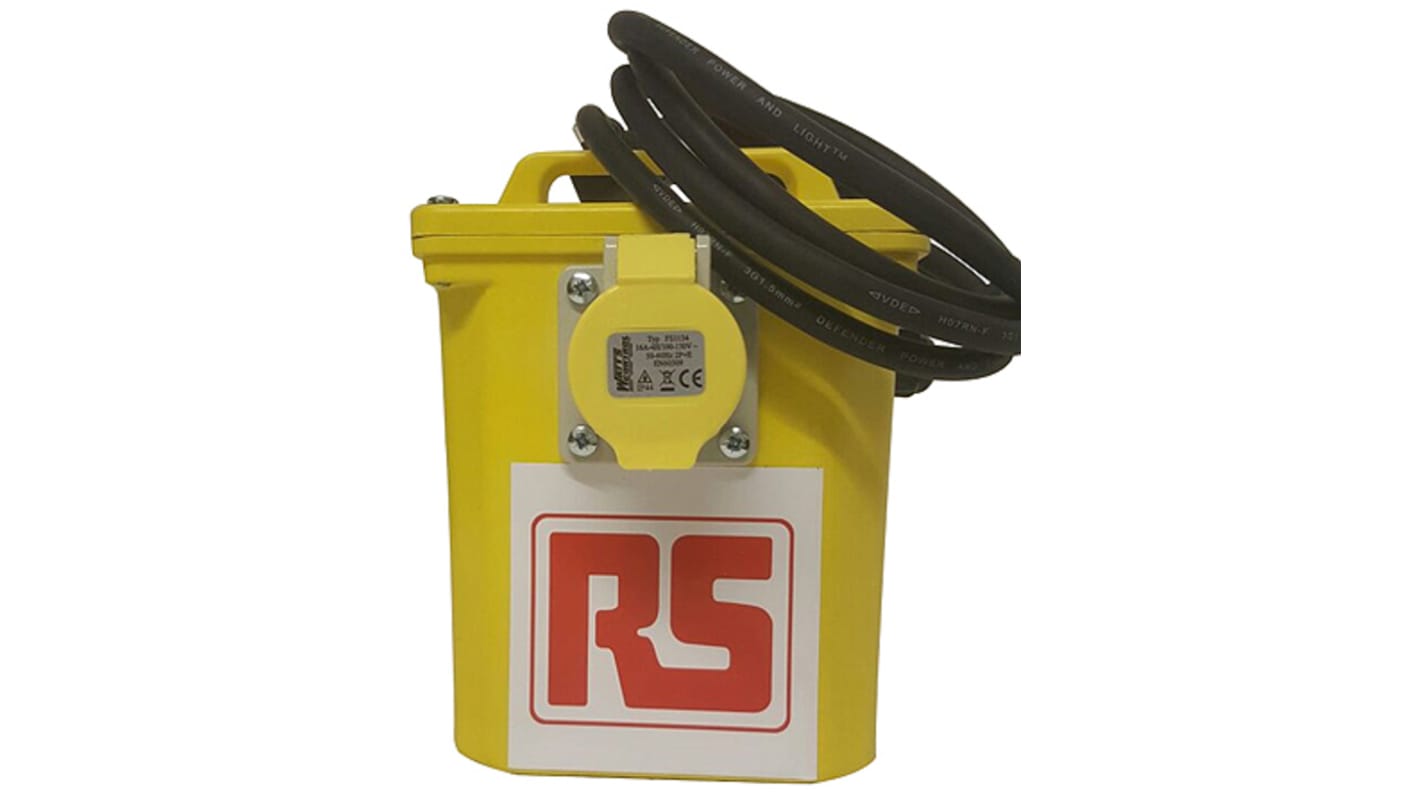 RS PRO 1.0 kVA Intermittent 5 Mins on 15 Mins off Site Transformer, 230V ac Primary, 110V Secondary