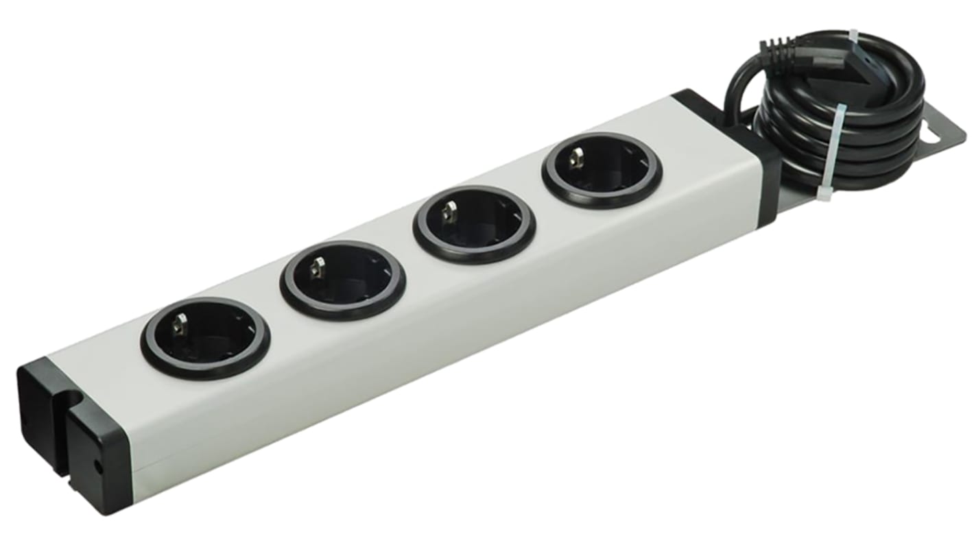Bodo Ehmann Type F - German Schuko 4 Gang Power Distribution Unit, 1.5m Cable, 16A, 250 V ac
