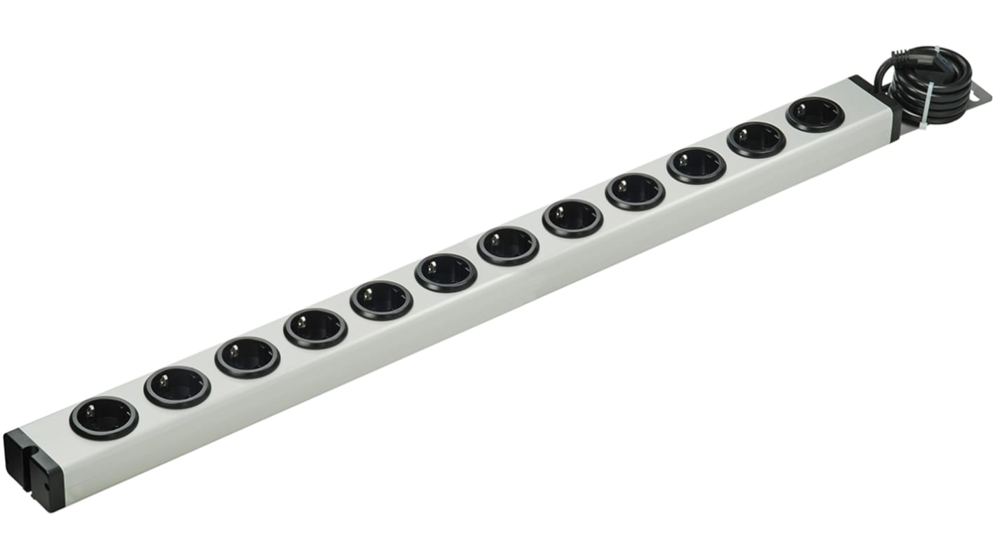 Bodo Ehmann Type F - German Schuko 12 Gang Power Distribution Unit, 1.5m Cable, 16A, 250 V ac