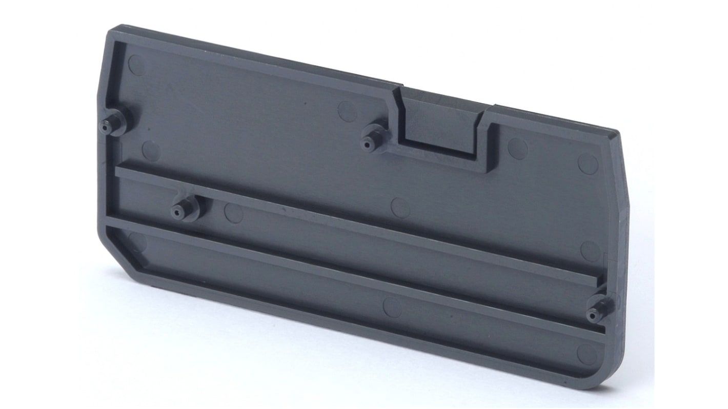 Omron XW5E Series End Cover for Use with XW5G-P1.5-1.2-1 Grounding Terminal Block, XW5T-P1.5-1.2-1 Feed Through