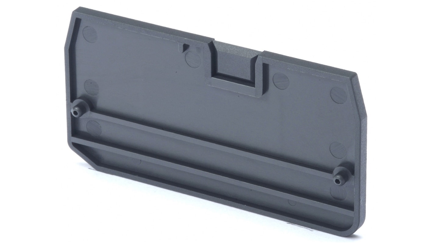 Omron XW5E Series End Cover for Use with XW5G-P4.0-1.1-1 Grounding Terminal Block, XW5T-P4.0-1.1-1 Feed Through