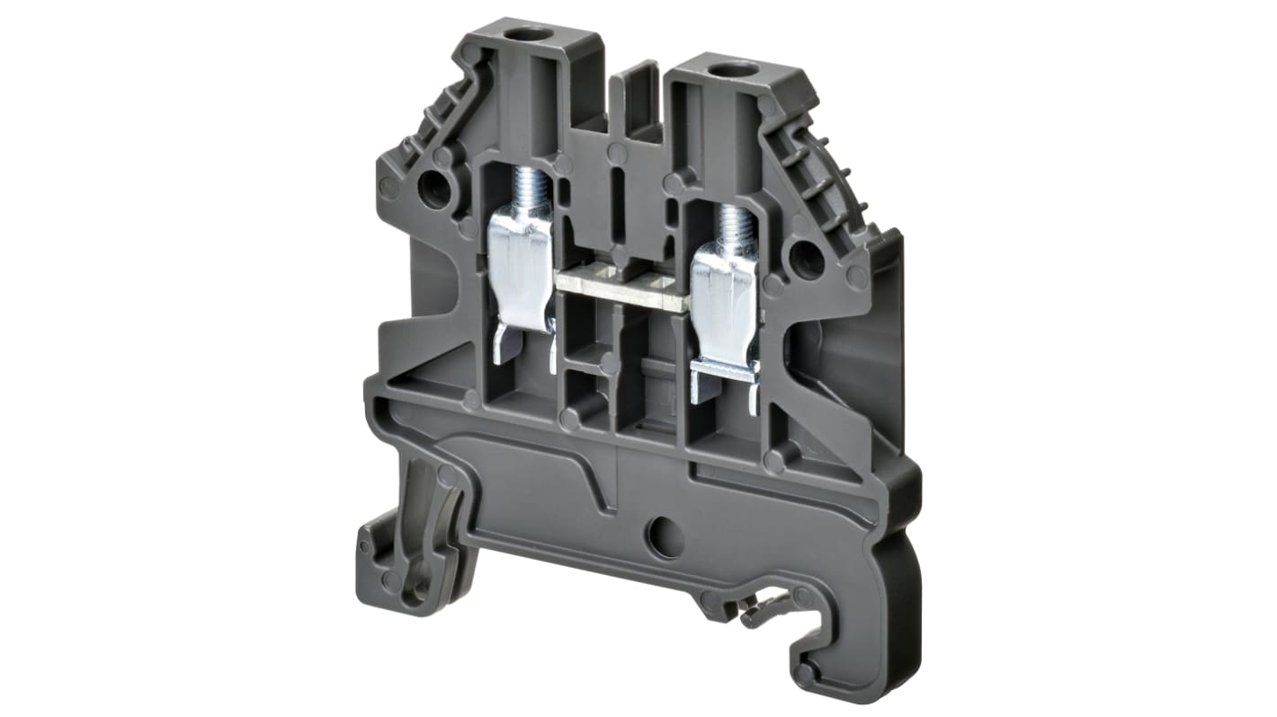 Omron XW5T Series Grey DIN Rail Terminal Block, 2.5mm², Single-Level, Screw Termination