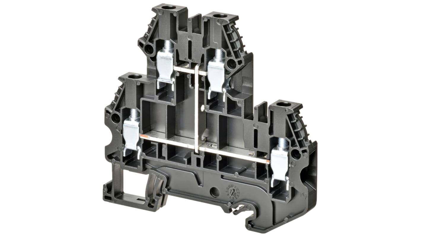 Omron XW5TS40112V XW5T Series Black, 4mm², Double-Level, Screw Termination