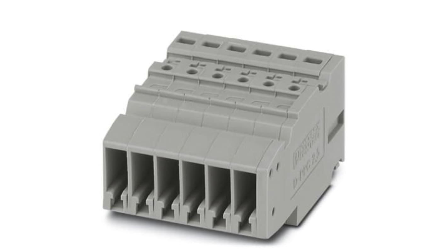 Phoenix Contact COMBI Series PPC 2,5/6 Non-Fused Terminal Block, 24A, 26 → 12 AWG, 26 → 14 (Flexible) AWG