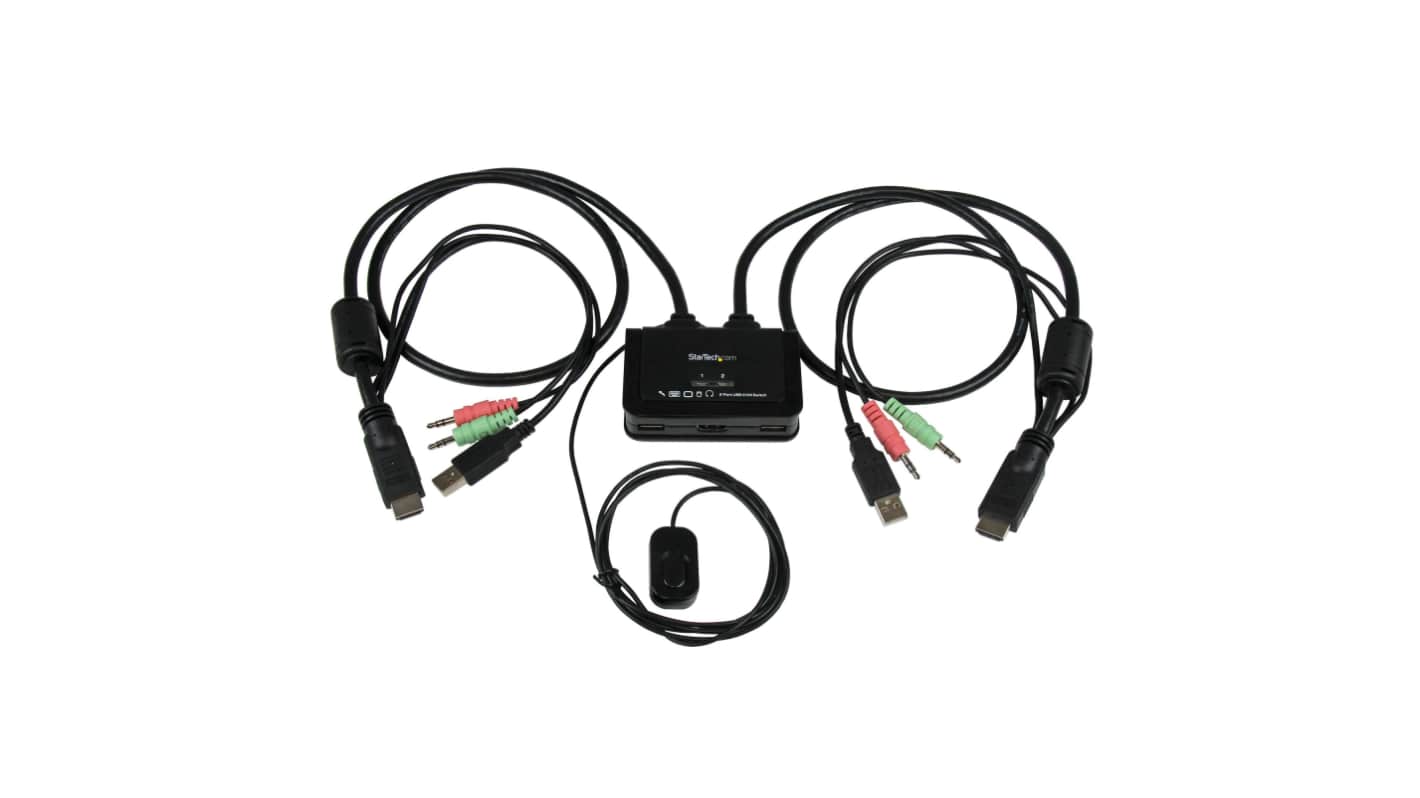 StarTech.com 2 Port USB HDMI KVM Switch, 3.5 mm Stereo 1920 x 1200 Maximum Resolution
