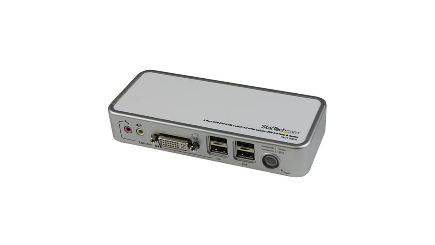 StarTech.com 2 Port USB DVI KVM Switch, 3.5 mm Stereo 1920 x 1200 Maximum Resolution