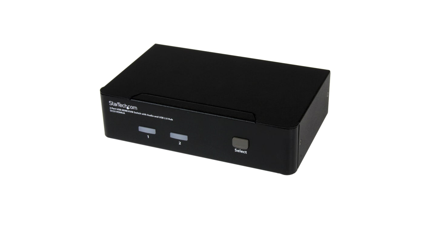 StarTech.com KVM切换器, 2端口, 支持单显示器, 最大分辨率1920 x 1200, HDMI视频接口, HDMI音频接口