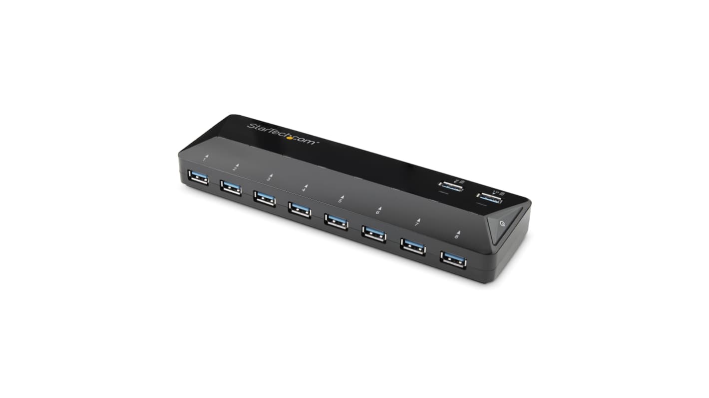 StarTech.com 10 Port USB 3.0 USB A  Hub, AC Adapter Powered, 201 x 60 x 24mm