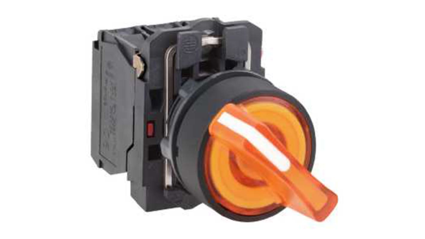 Schneider Electric Knob Selector Switch - (SPDT) 22mm Cutout Diameter, Illuminated 2 Positions