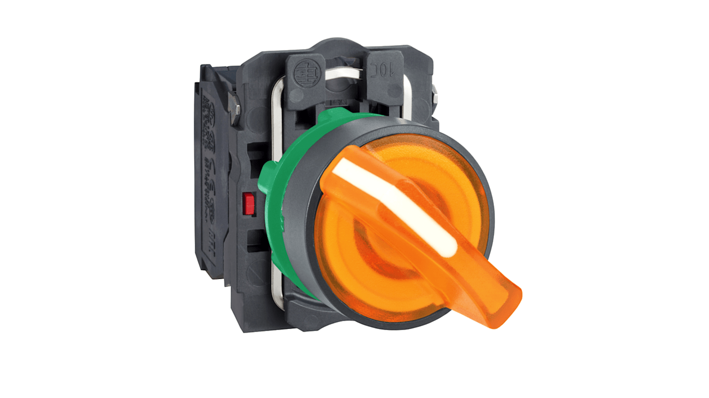 Interruptor selector Schneider Electric 2 Posiciones Roscado, 6A, Configuración SPDT