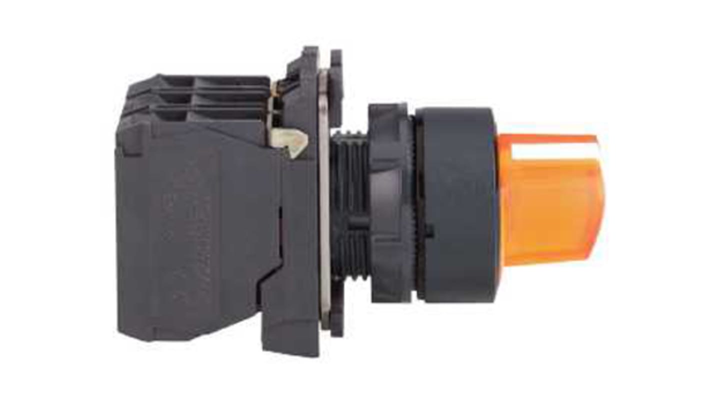 Schneider Electric 三挡转换开关, 带灯, 单刀双掷, 22mm开孔, 6A, 230 → 240V, IP67, 旋钮操控, Harmony XB5系列