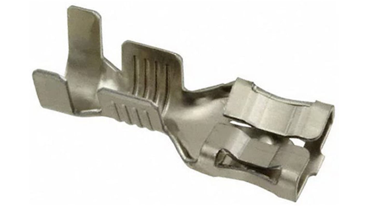 TE Connectivity FASTON .250 Uninsulated Female Spade Connector, Receptacle, 4.7 (Section E-E) mm, 6.2 (Section B-B) mm